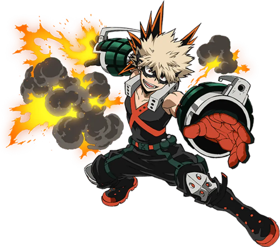 Bakugo displaying explosive abilities